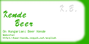 kende beer business card